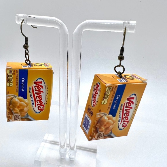 Velveeta Earrings - Macaroni And Cheese Earrings - Mini Brands Earrings - Picture 1 of 7